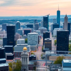 Pennsylvania cityscape showcasing electricity infrastructure and data centers