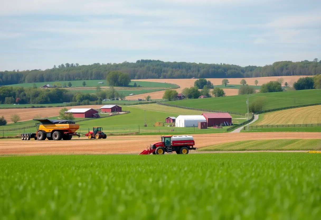 Pennsylvania farm landscape representing agricultural growth and support.
