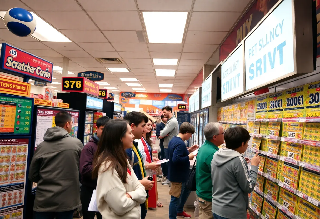 Colorful scratch-off lottery tickets at a Pennsylvania retailer