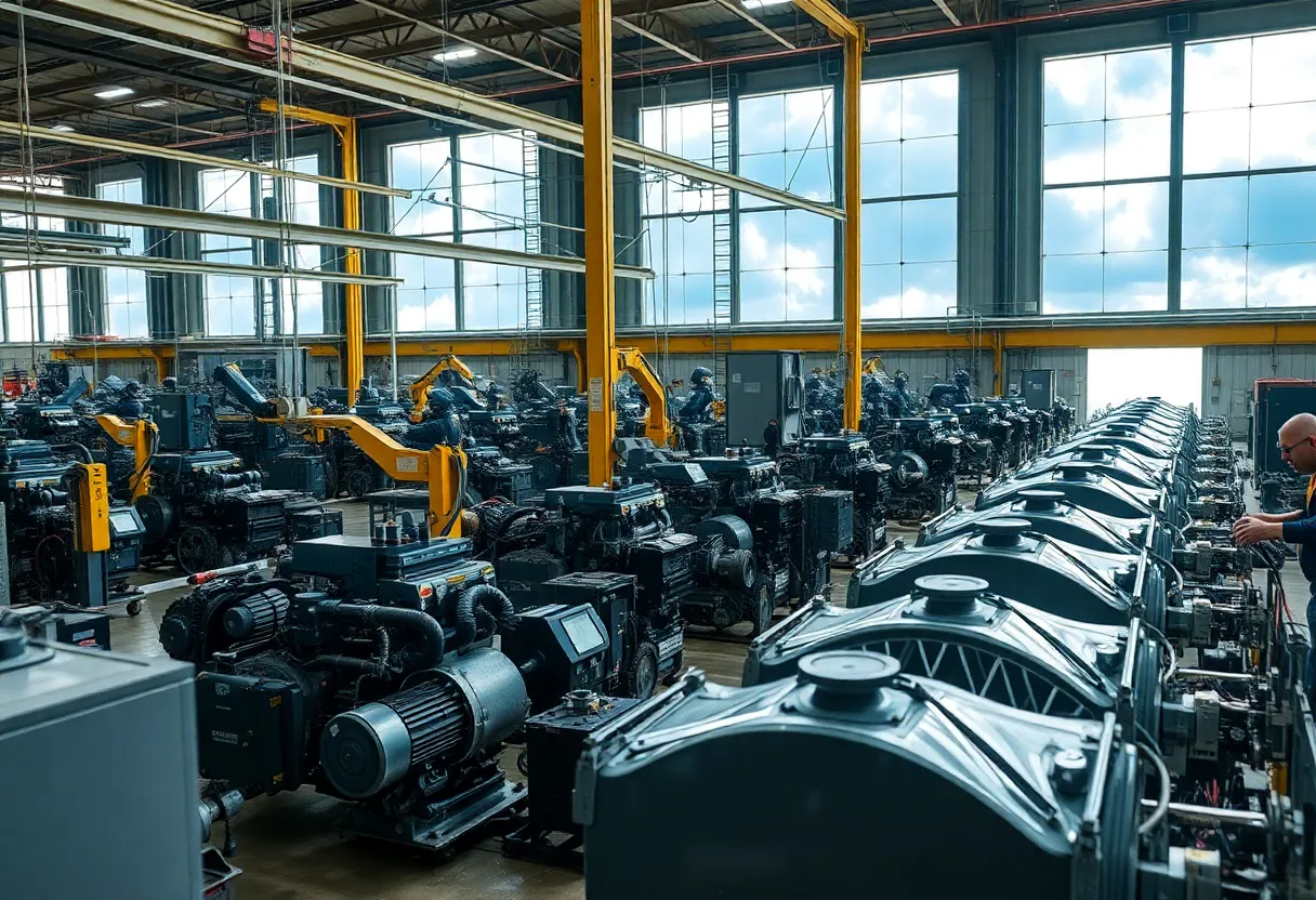 Manufacturing factory in Pennsylvania with cloudy weather