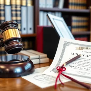 Award certificate from Pennsylvania Super Lawyers in an office setting