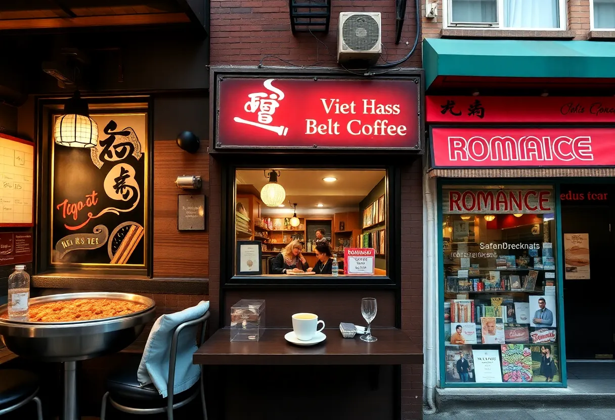 A visual representation of Philadelphia's diverse dining options including hot pot, coffee, and books.