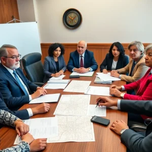 Meeting of city officials discussing immigration policies