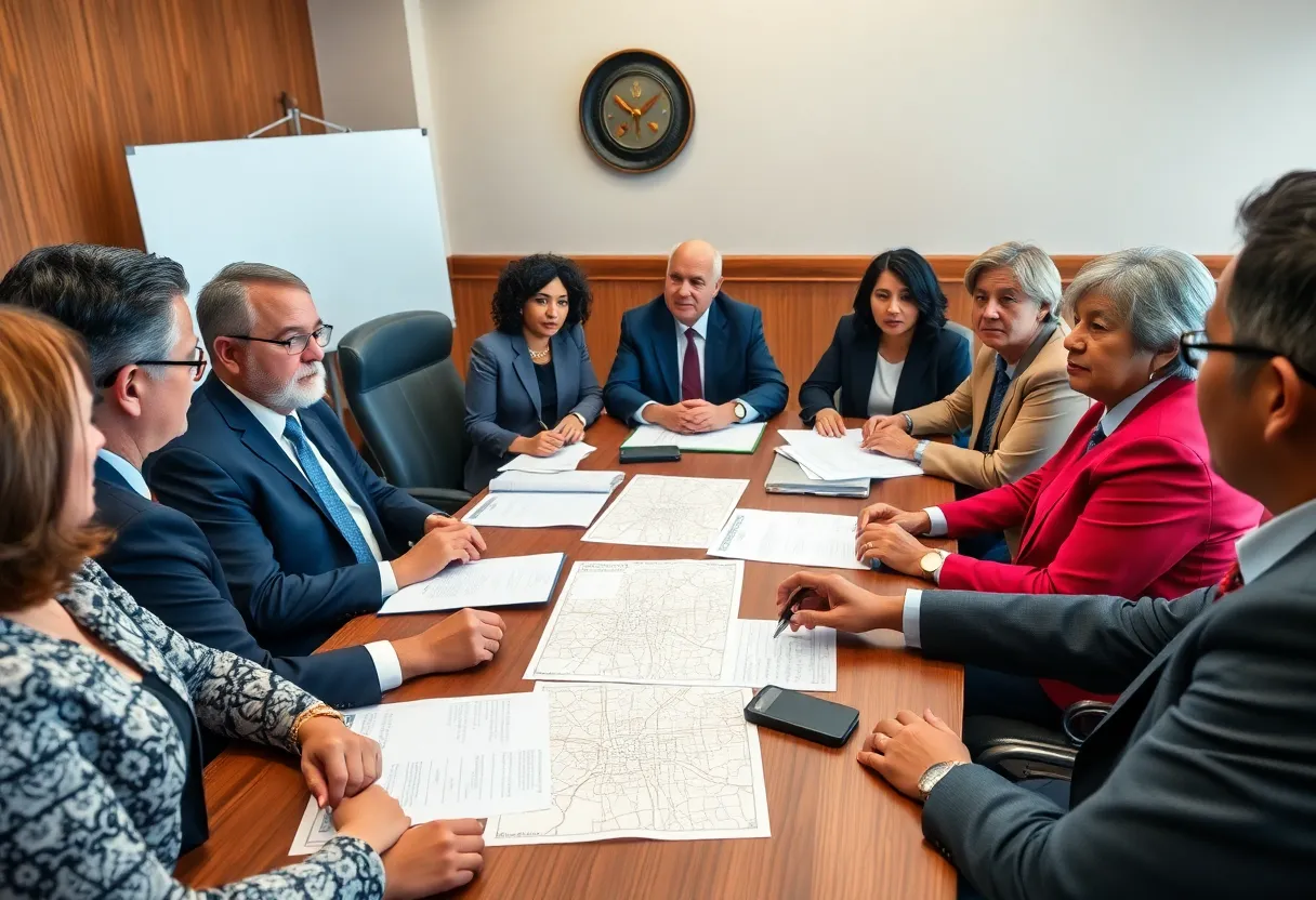 Meeting of city officials discussing immigration policies