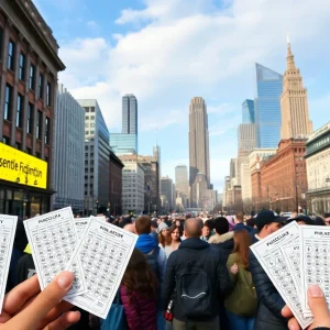 People celebrating lottery winnings in Philadelphia