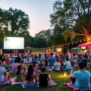 Outdoor movie screening in Philadelphia parks with families and friends
