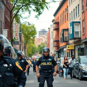 Police investigating a crime scene in Philadelphia