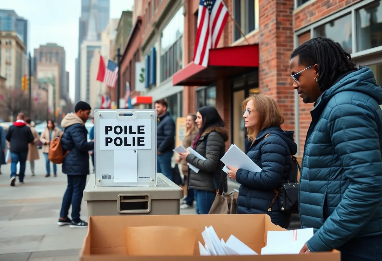 Voters participating in the Philadelphia primary election process