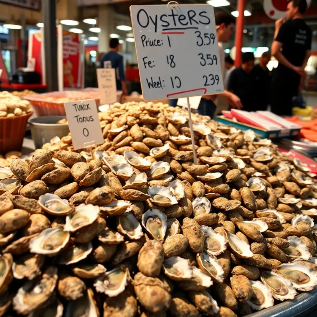 Display of oysters at Fishtown Seafood in Philadelphia