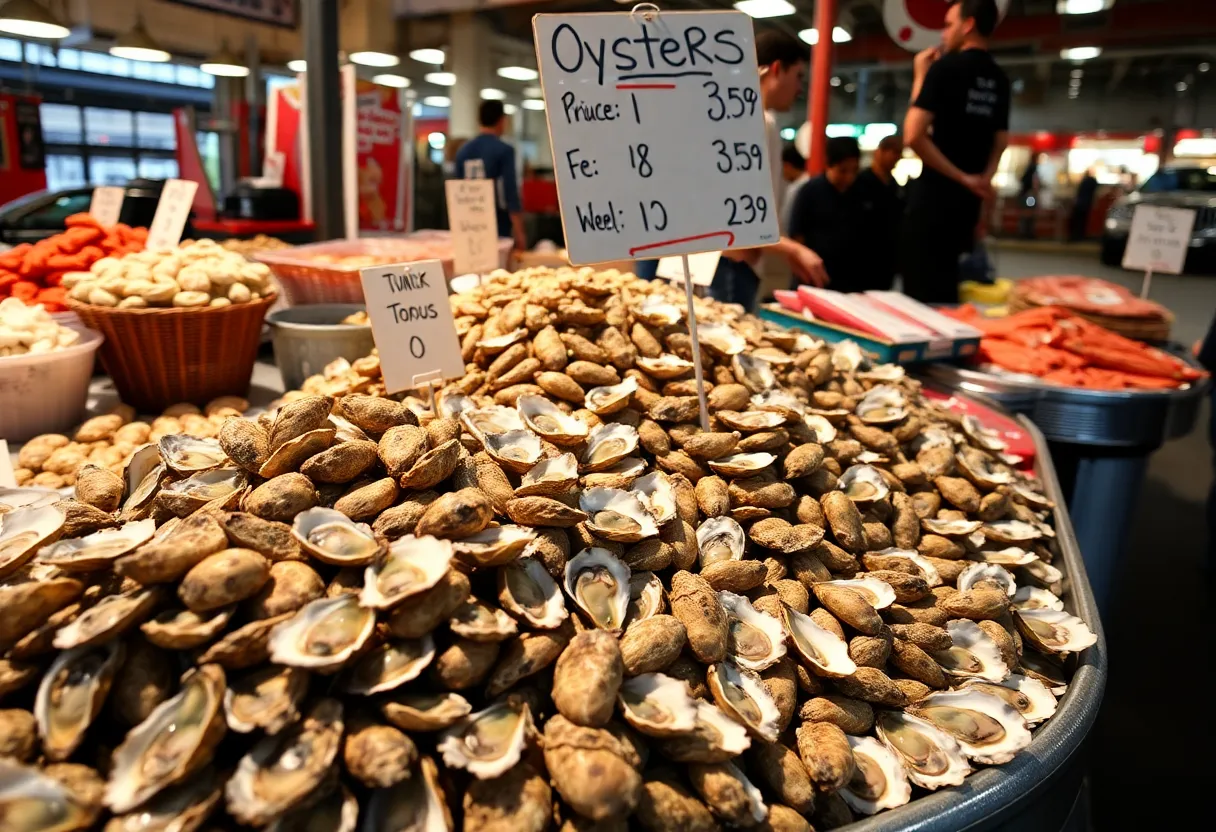 Display of oysters at Fishtown Seafood in Philadelphia