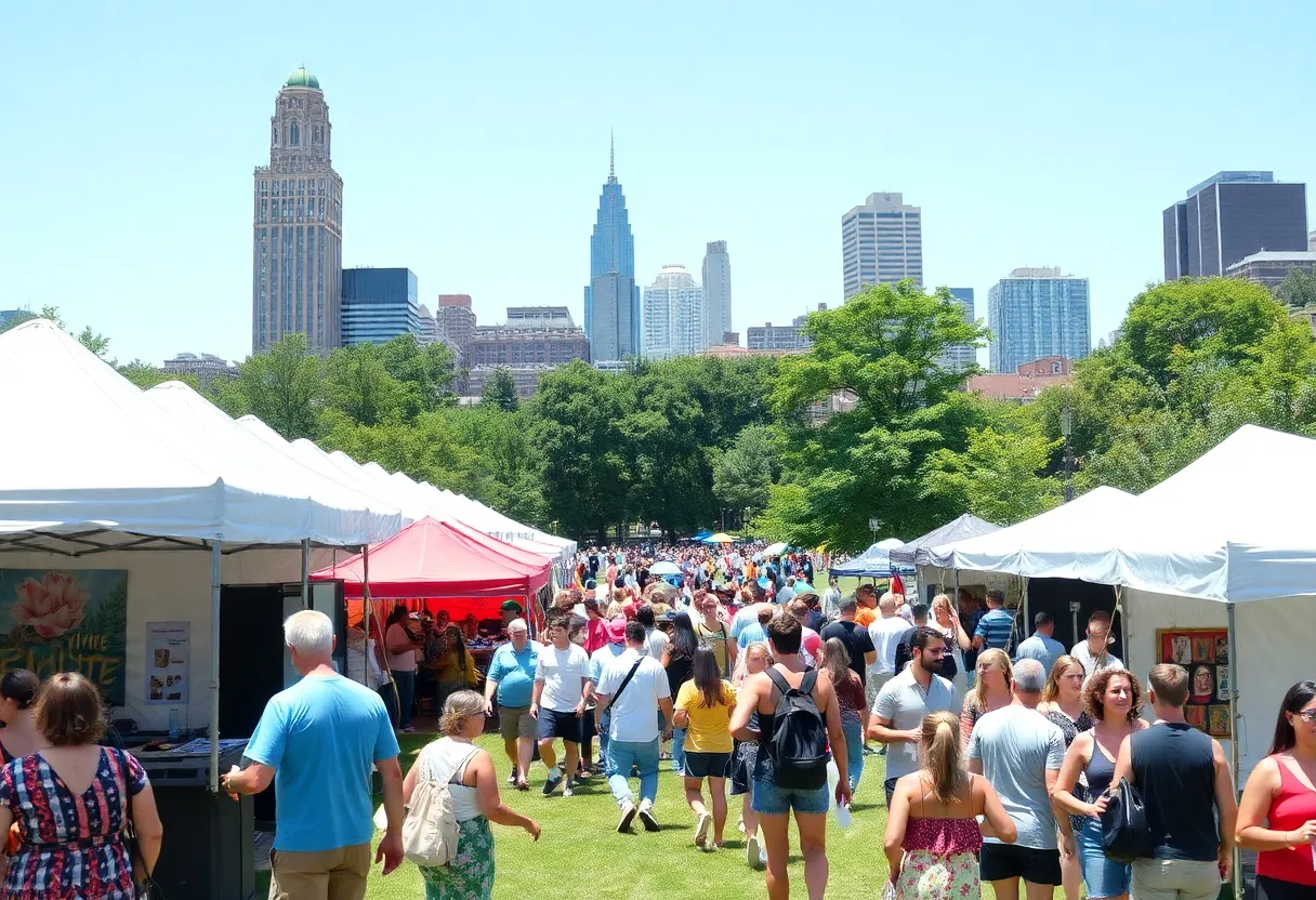 People enjoying outdoor cultural events in Philadelphia during summer.
