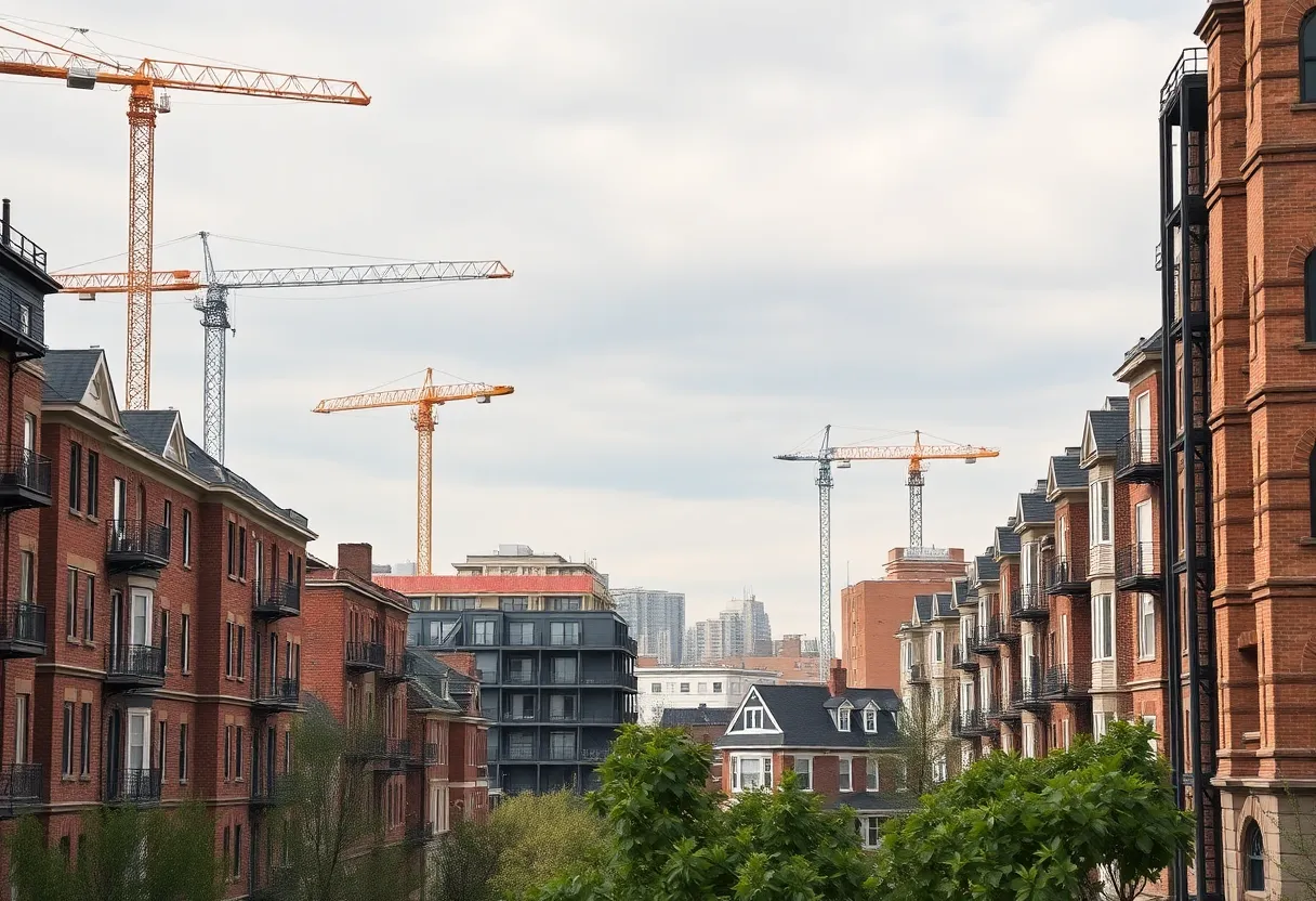 Construction sites and residential buildings in Philadelphia