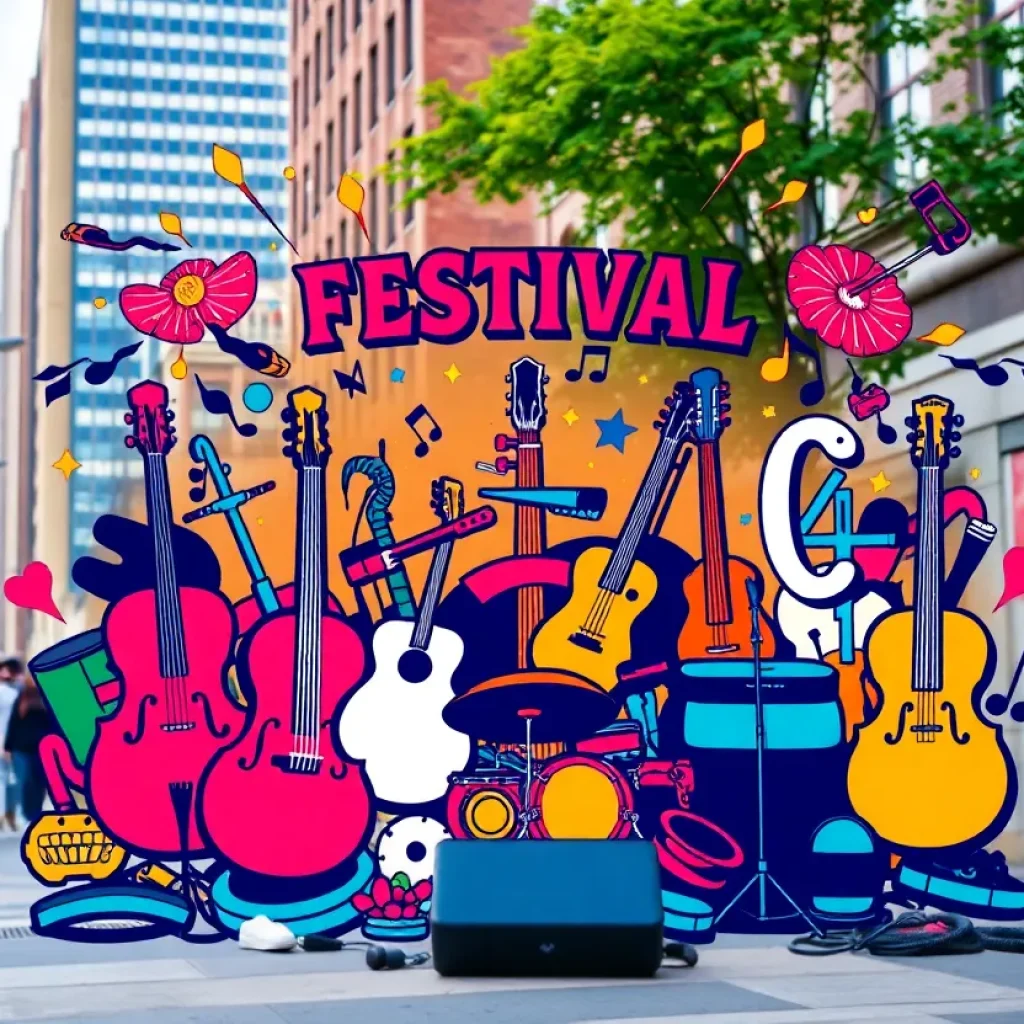 Promotional artwork for the 2025 Philly Music Fest featuring diverse musical elements.