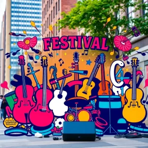 Promotional artwork for the 2025 Philly Music Fest featuring diverse musical elements.