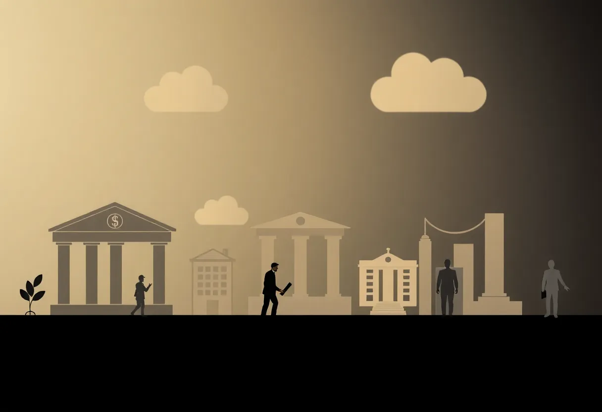Graphic representation of leadership transition in banking