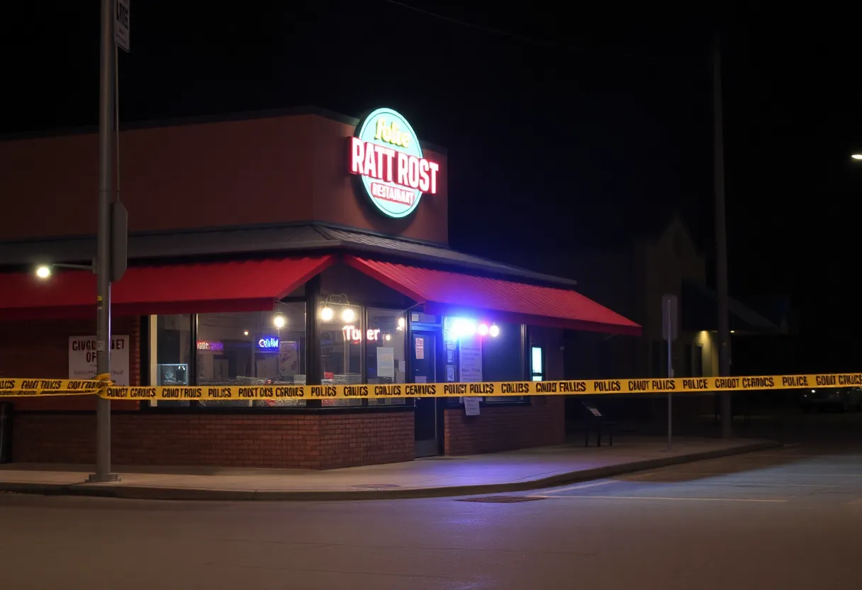 Police presence at a restaurant after a robbery