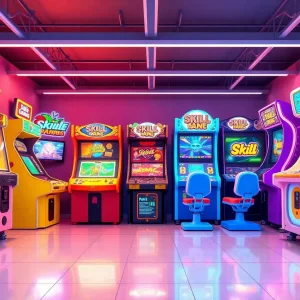 Illustration of skill gaming machines showcasing arcade-style designs