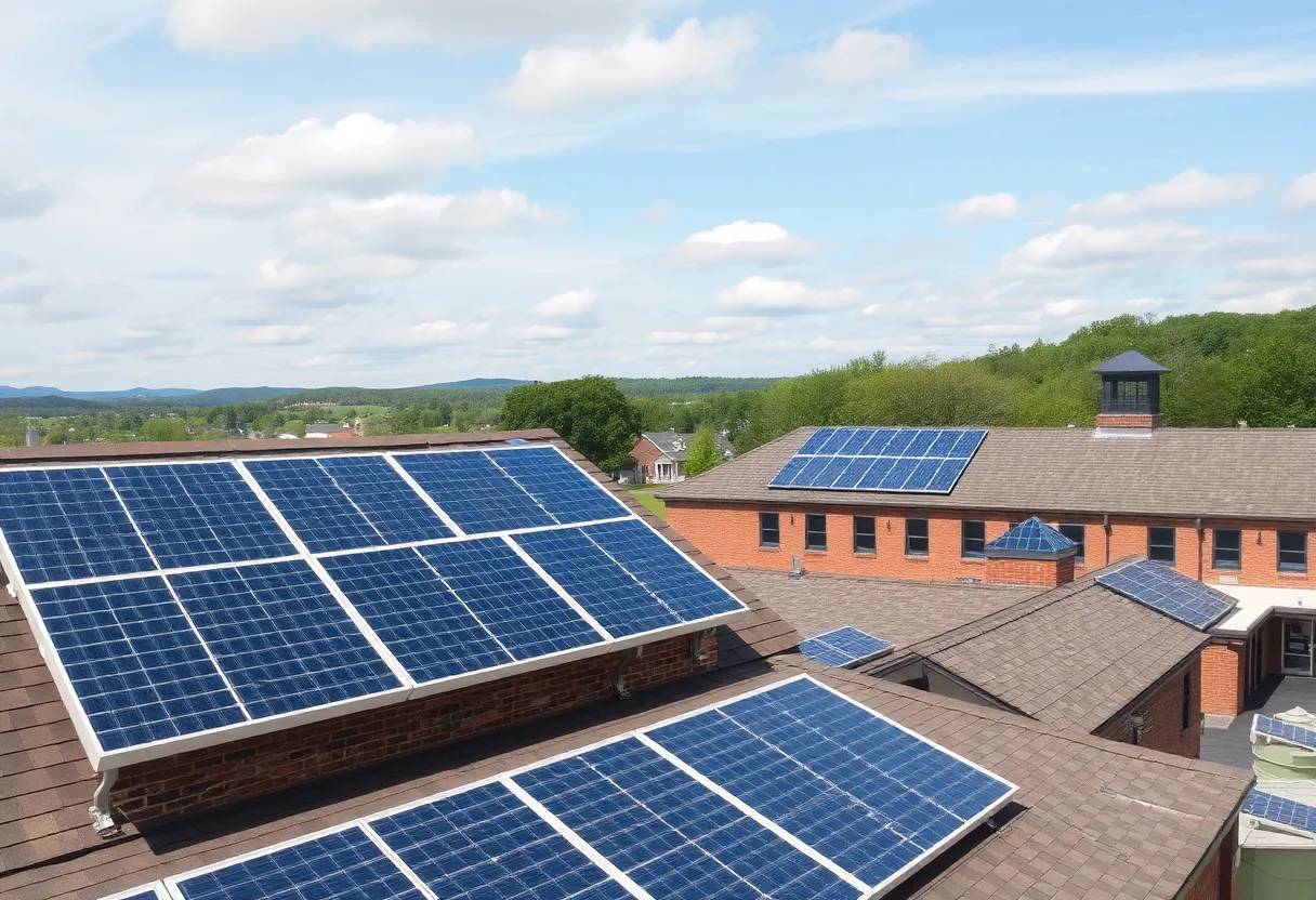 Solar panels on school rooftops in Pennsylvania