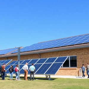 Solar panels installed at a school in Pennsylvania