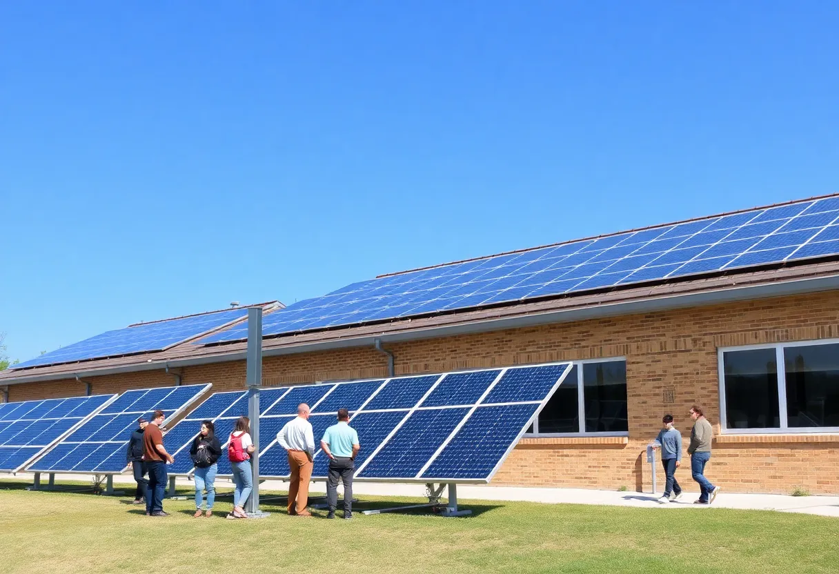 Solar panels installed at a school in Pennsylvania