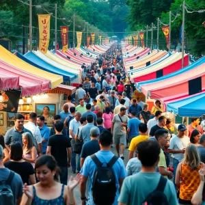 Vibrant scene from the South 9th Street Italian Market Festival