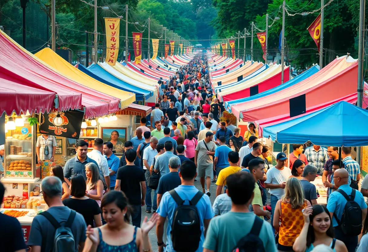Vibrant scene from the South 9th Street Italian Market Festival