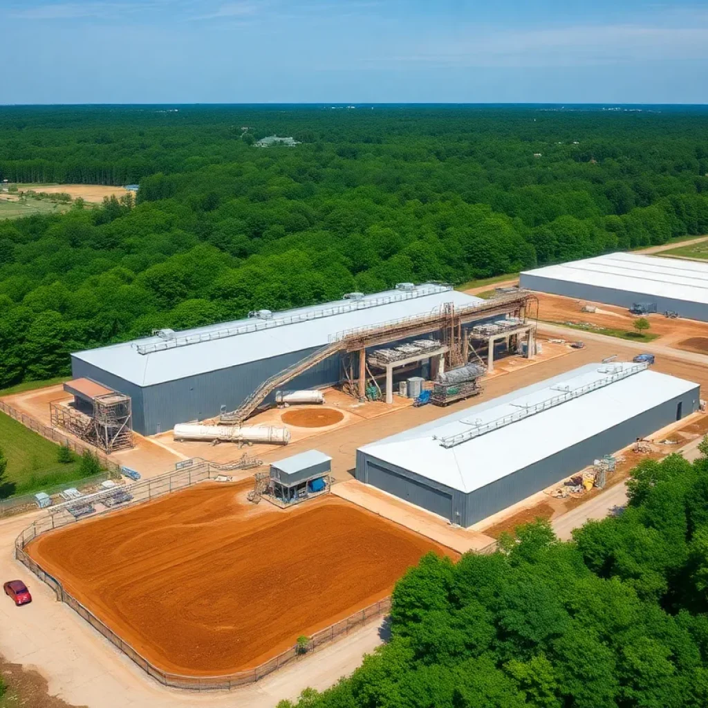 Aerial view of the soil cleanwashing facility in South Philadelphia.