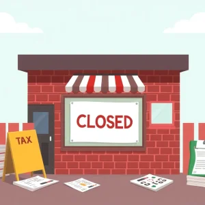 Illustration showing the tax burden struggle of small businesses in Pennsylvania