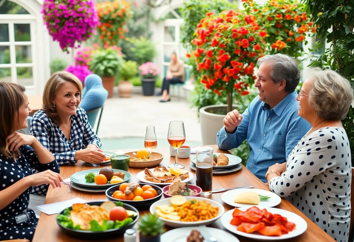 Couple enjoying brunch at Talula's Garden in Philadelphia
