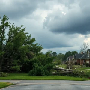 Damage from a tornado in Atlantic County, New Jersey