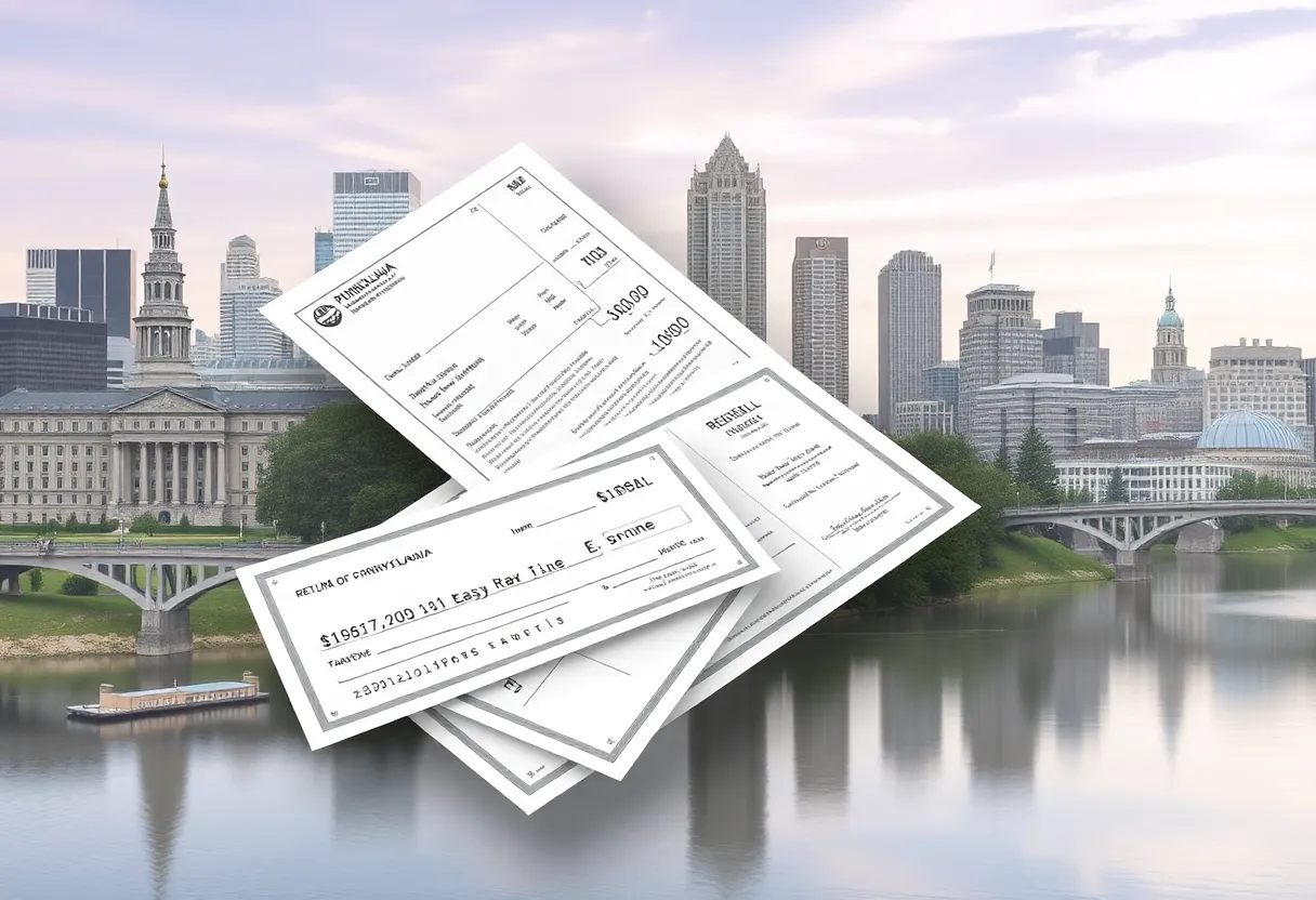 Checks symbolizing unclaimed funds in Pennsylvania