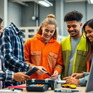 Young individuals engaged in workforce training activities in Pennsylvania.