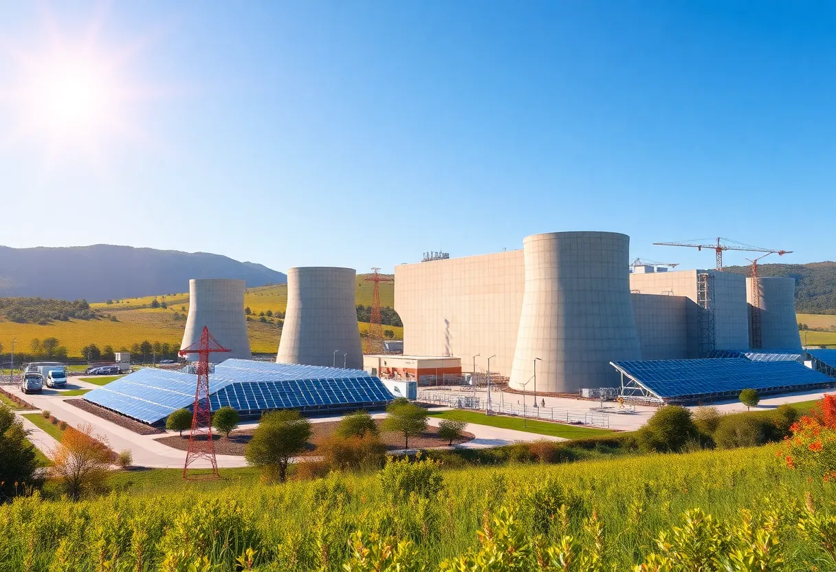 Image of a nuclear power plant representing Amazon's energy agreement.