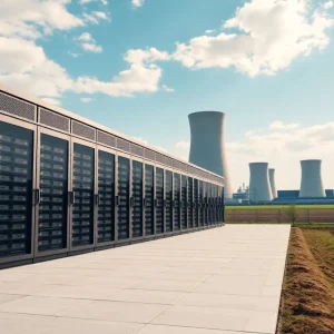 Data center complex adjacent to a nuclear power plant