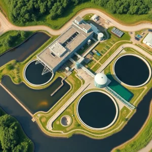 Modern wastewater treatment facility operated by Aqua Pennsylvania