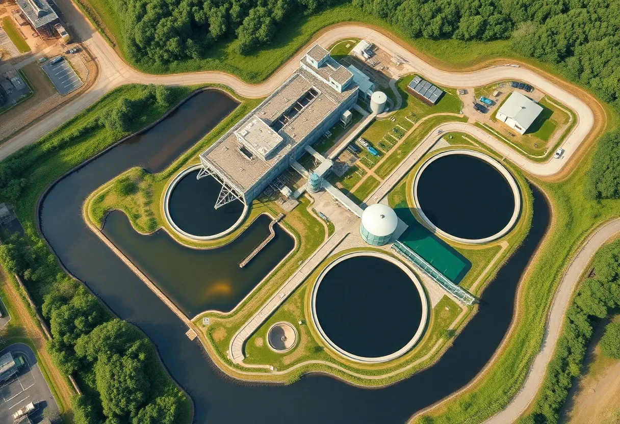 Modern wastewater treatment facility operated by Aqua Pennsylvania
