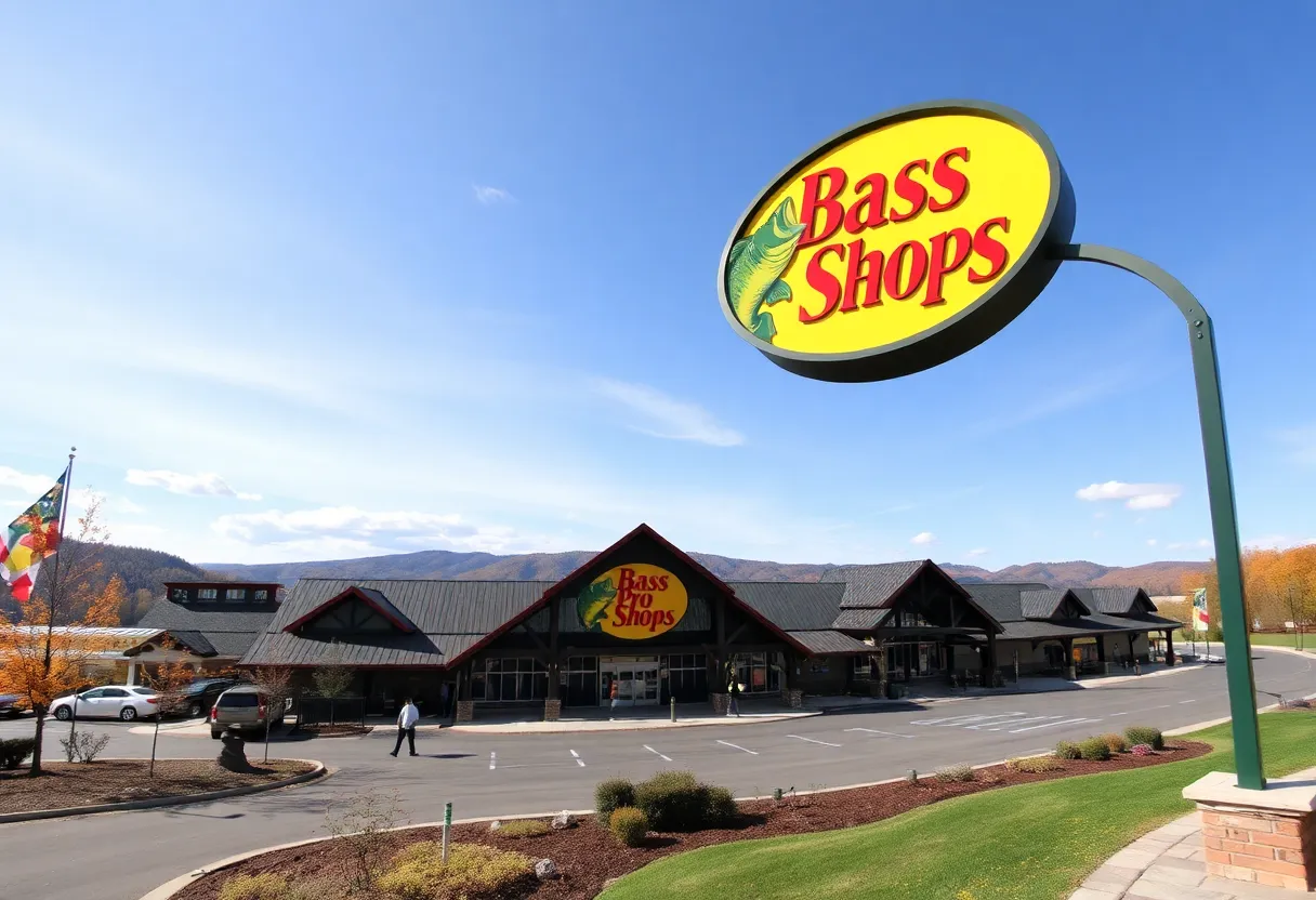 A rendering of the new Bass Pro Shops retail store in Muncy Township, Pennsylvania