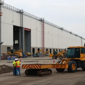 Construction site for Berner International's manufacturing expansion in Pennsylvania