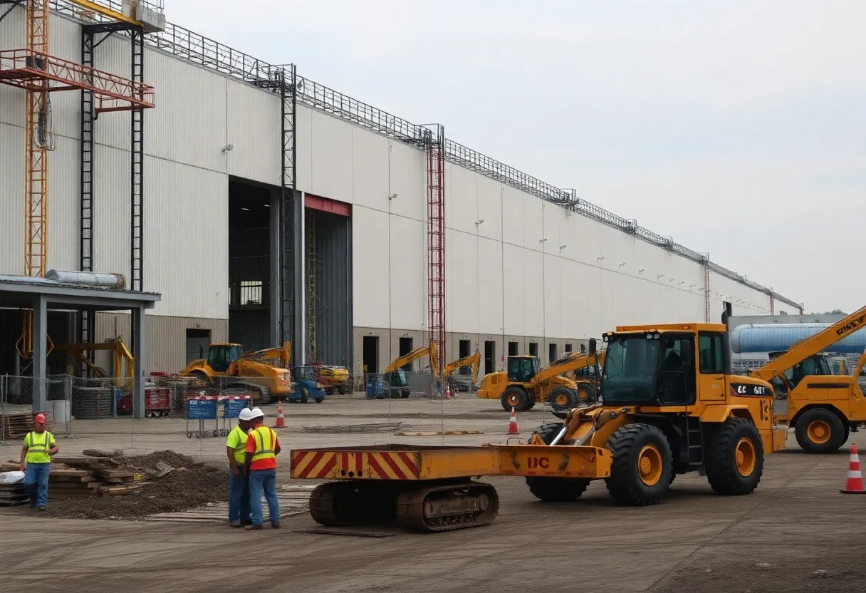 Construction site for Berner International's manufacturing expansion in Pennsylvania
