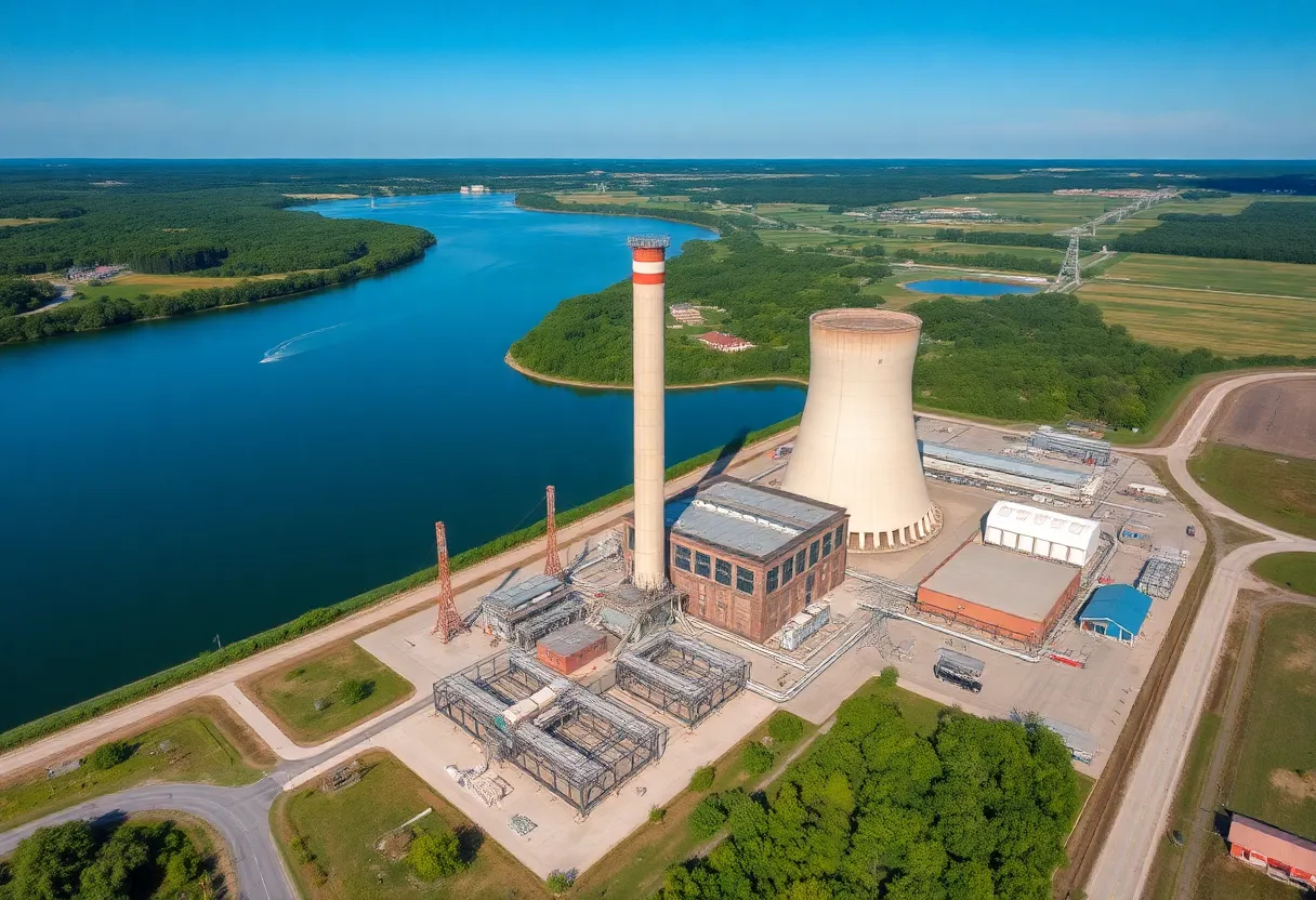 Aerial view of Eddystone Generating Station on a sunny day