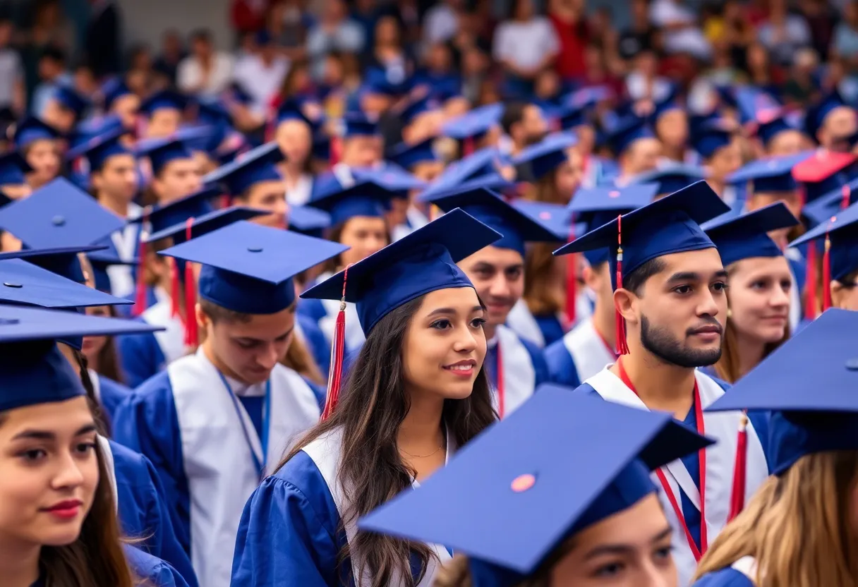 Diverse group of students at a graduation ceremony, expressing individuality
