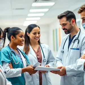 Medical professionals collaborating in a healthcare setting