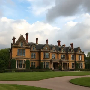Historic Jackson Mansion during a significant announcement on economic growth