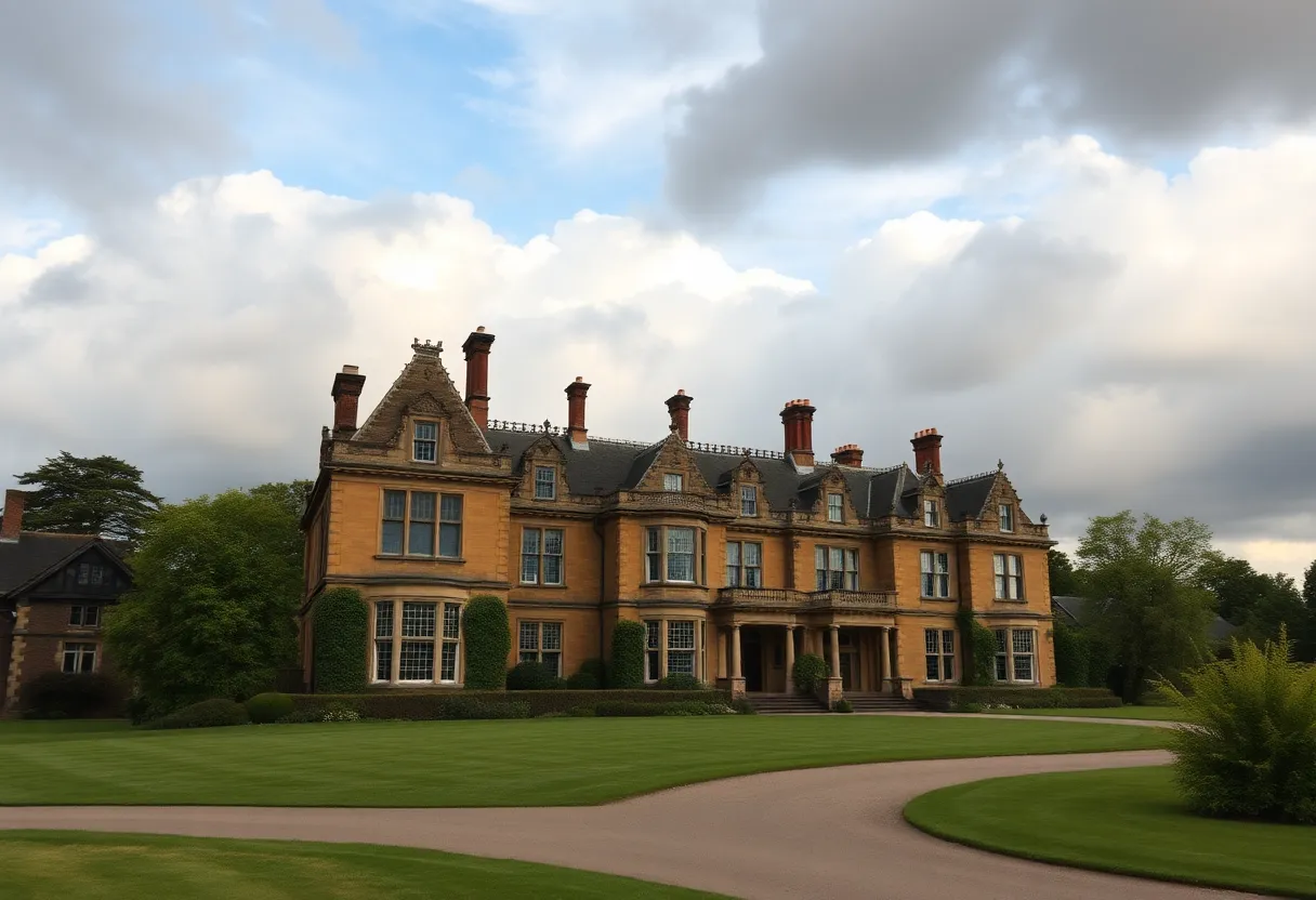 Historic Jackson Mansion during a significant announcement on economic growth