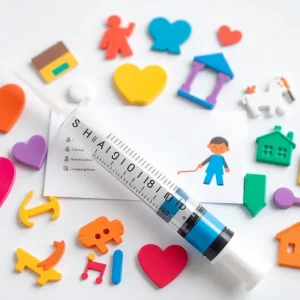Illustration of vaccinations highlighting measles in Pennsylvania schools