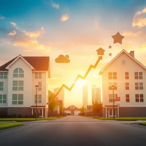 Conceptual image illustrating the merger of Mountain Realty and Miller & Associates in real estate.