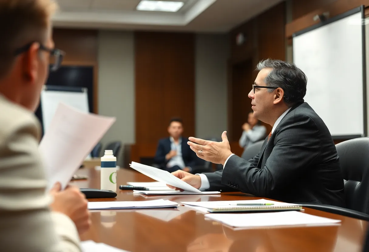 Lawmaker discussing insurance policy changes