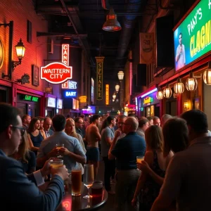 Customers enjoying drinks at a Pennsylvania bar in a safe environment.