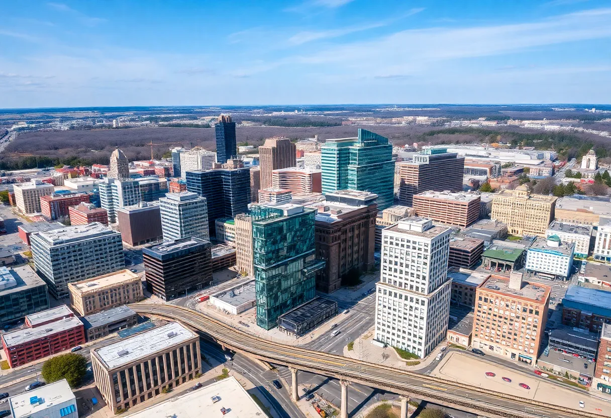 Aerial view of Pennsylvania showcasing investment and economic growth