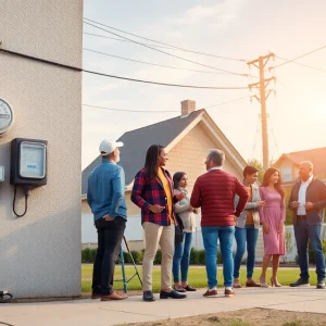Residents discussing energy options amidst rising electricity bills.